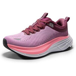 Nortiv 8 Women's Pink Walking Shoes Cushioned Non-Slip Breathable Sneakers